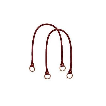 Manico per borse tubolare in pelle con anello - 60 cm, colore Marrone , 2 Manici