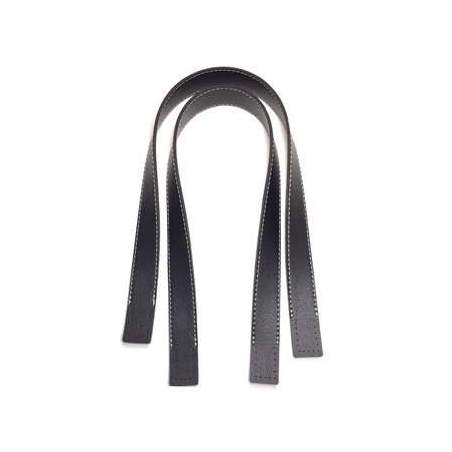 Manico per borse in pelle sintetica - colore Nero , 60 x 2,5 cm, 2 Manici