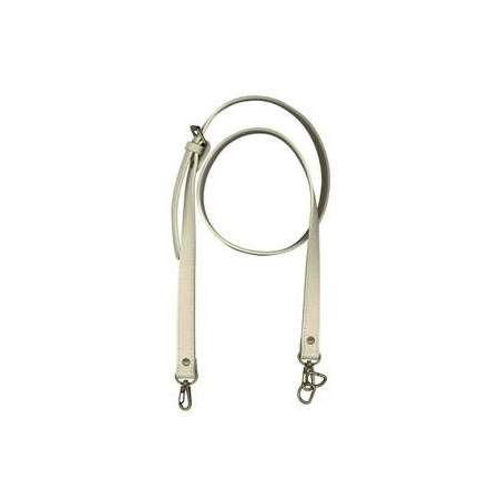 Manico per borse regolabile in pelle con cuciture - 120 x 1,8 cm, colore Beige, 2 Manici