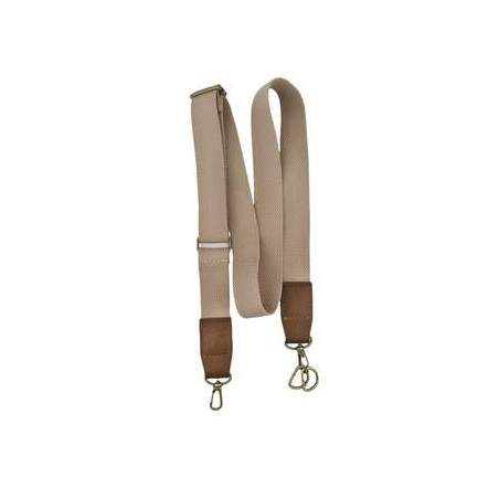 Manico per borse in tessuto regolabile da 80 a 137 cm, con moschettone - larghezza 3 cm, colore Beige, 2 Manici
