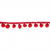 Simplicity, Nastro Pom Pom Rosso - Altezza 19 mm Lunghezza 1,2 mt