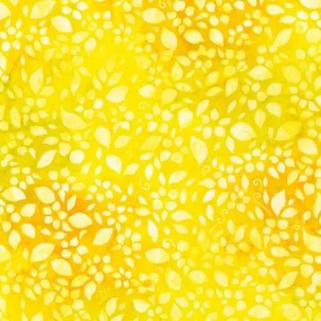 Artisan Batiks: Floral Fantasy Collection, Tessuto Flowers Yellow - Robert Kaufman