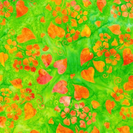 Artisan Batiks: Floral Fantasy Collection, Tessuto Lime - Robert Kaufman