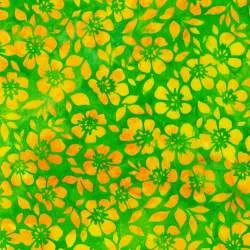 Artisan Batiks: Floral Fantasy Collection, Tessuto Lime - Robert Kaufman