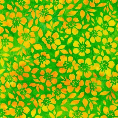Artisan Batiks: Floral Fantasy Collection, Tessuto Lime - Robert Kaufman