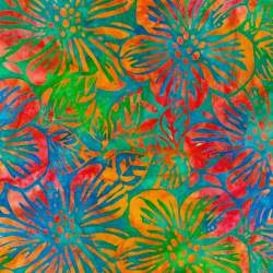 Artisan Batiks: Floral Fantasy Collection, Tessuto Lagoon - Robert Kaufman Robert Kaufman - 1