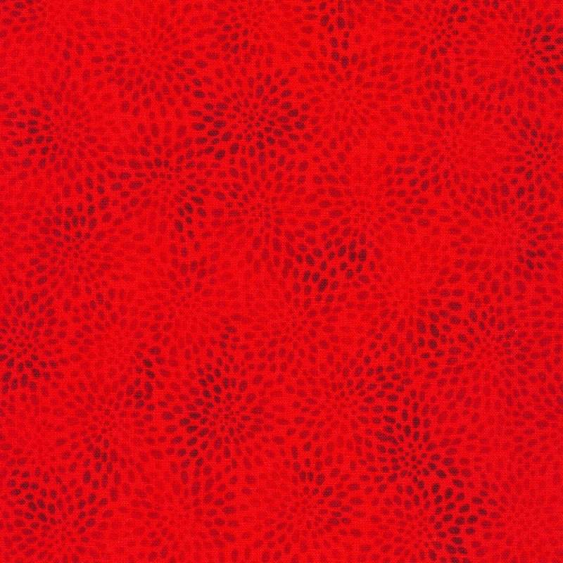 Fusions Poppy, Tessuto Rosso Papavero Sfumato con Texture a Pois Tono su Tono - Robert Kaufman Robert Kaufman - 1