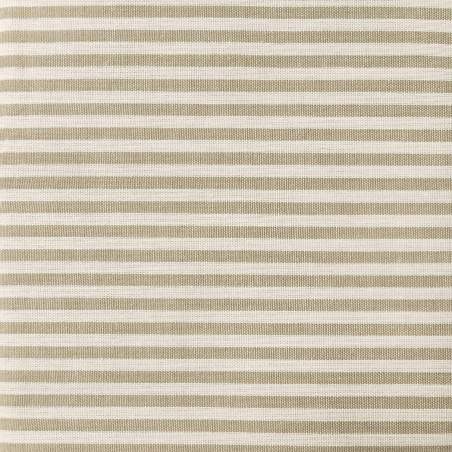 Tessuto Tinto in filo a Righe da 4 mm Tortora su fondo bianco - alto 150 cm