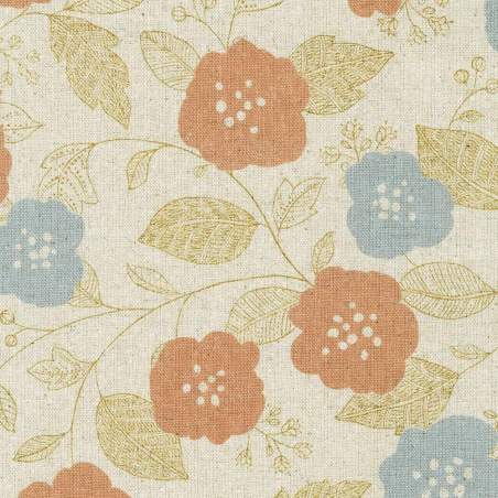 Sevenberry: Cotton Flax Prints Collection, Tessuto Dusty Pink, misto cotone e lino - Robert Kaufman