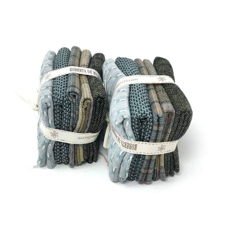 Pacchettino di 5 Tessuti Giapponesi 25 x 27 cm - Turchese e Azzurro Roberta De Marchi - 4