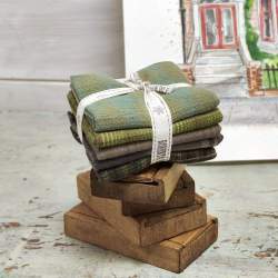 Paquete de 5 telas japonesas 25 x 27 cm - Verde Grigio