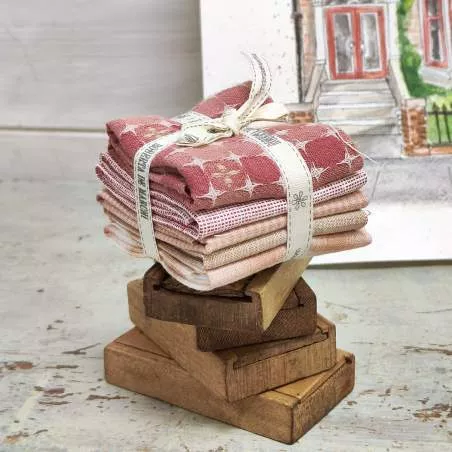 Pacchettino di 5 Tessuti Giapponesi 25 x 27 cm - Rosa Roberta De Marchi - 1