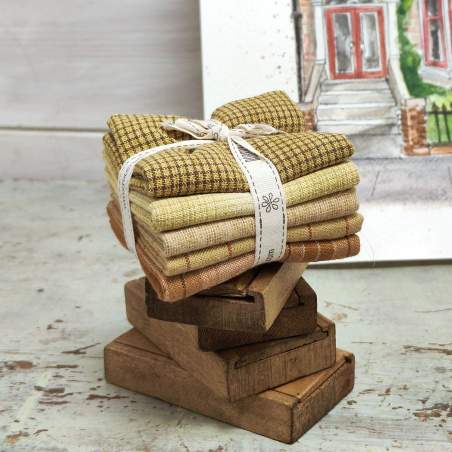 Paquete de 5 telas japonesas 25 x 27 cm - Beige Senape