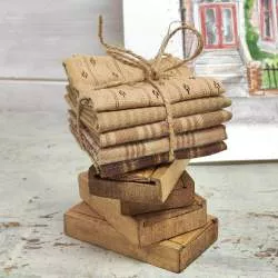 Pacchetto di 5 Tessuti Giapponesi 35 x 37 cm - Marrone