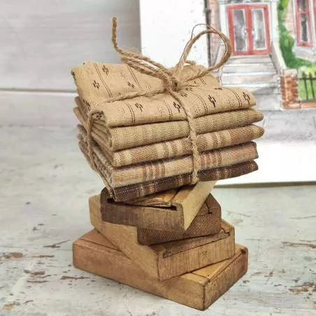 Pacchetto di 5 Tessuti Giapponesi 35 x 37 cm - Marrone