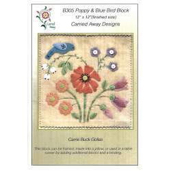 Carried Away Designs - Poppy & Blue Bird Block Carried Away Designs - 1