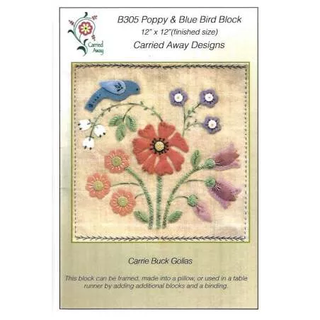Carried Away Designs - Poppy & Blue Bird Block