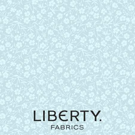 August Meadow Sea Spray, Tessuto Azzurro Spruzzo Marino tono su tono - Liberty Fabrics