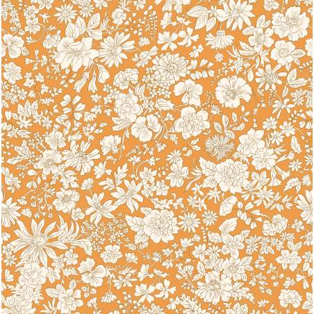 Emily Belle Brights Saffron, Tessuto Arancione a fiori bianchi - Liberty Fabrics Liberty Fabrics - 1