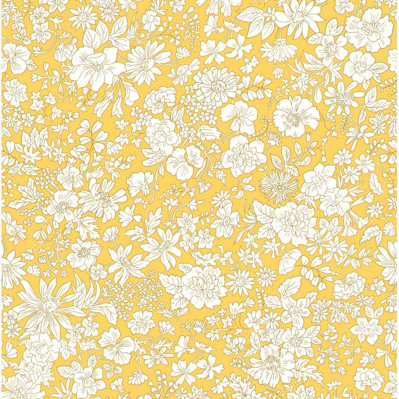 Emily Belle Brights Sunshine Yellow, Tessuto Giallo a fiori bianchi - Liberty Fabrics Liberty Fabrics - 1 Emily Belle Brights Sunshine Yellow, Tessuto Giallo a fiori bianchi - Liberty Fabrics Liberty Fabrics - 1