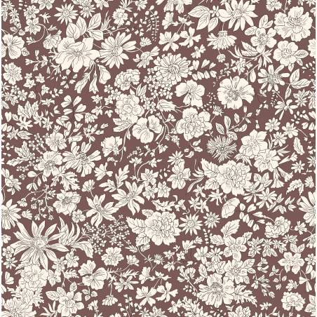 Emily Belle Jewel Tones Chocolate, Tessuto Cioccolato a fiori bianchi - Liberty Fabrics Liberty Fabrics - 1