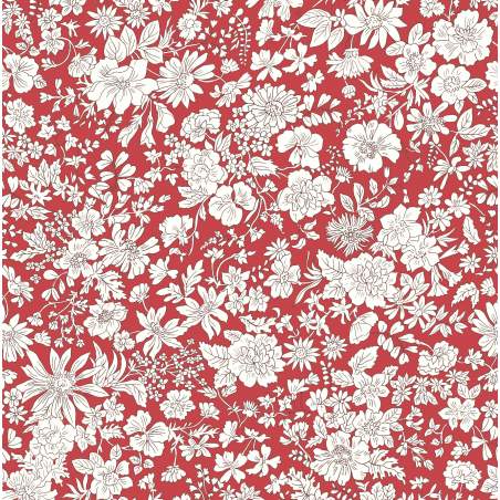 Emily Belle Jewel Tones Crimson, Tessuto Cremisi a fiori bianchi - Liberty Fabrics Liberty Fabrics - 1