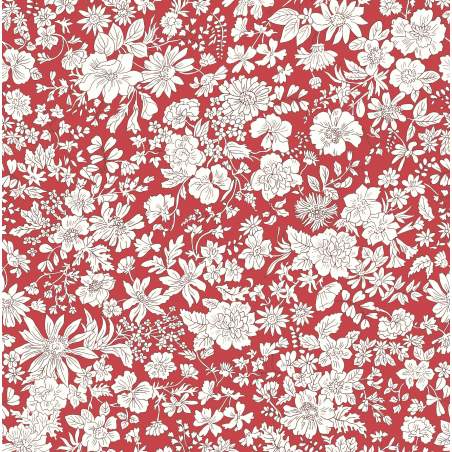 Emily Belle Jewel Tones Crimson, Tessuto Cremisi  a fiori bianchi - Liberty Fabrics Liberty Fabrics - 1