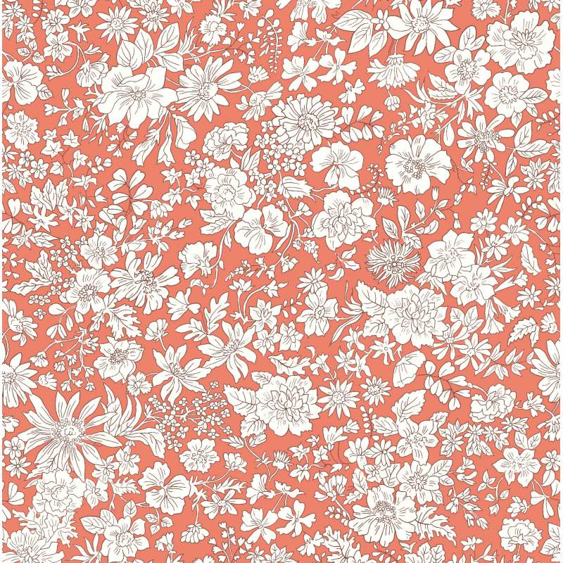 Emily Belle Jewel Tones Paprika, Tessuto Paprica a fiori bianchi - Liberty Fabrics Liberty Fabrics - 1 Emily Belle Jewel Tones Paprika, Tessuto Paprica a fiori bianchi - Liberty Fabrics Liberty Fabrics - 1