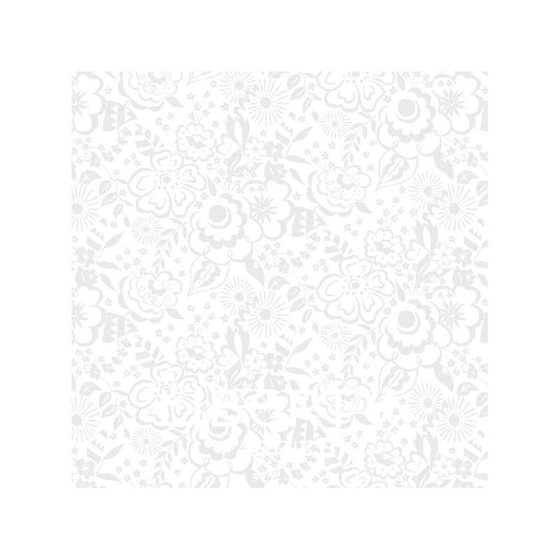 Lasenby Silhouette White on White, Lindy Silhouette, Tessuto Bianco con grandi fiori tono su tono - Liberty Fabrics Liberty Fabr Lasenby Silhouette White on White, Lindy Silhouette, Tessuto Bianco con grandi fiori tono su tono - Liberty Fabrics Liberty Fabr