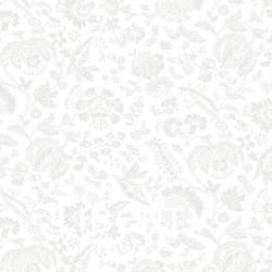 Lasenby Silhouette White on White, Victoria Lace Floral, Tessuto Bianco con fiori e ramage tono su tono - Liberty Fabrics