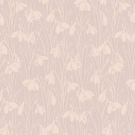 Snowdrop Spot Blush Pink, Tessuto Rosa Blush con Bucaneve tono su tono - Liberty Fabrics