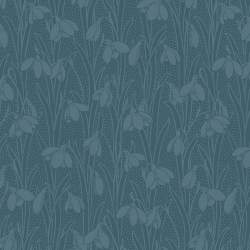 Snowdrop Spot Indigo Delphinium, Tessuto Blu Indigo con Bucaneve tono su tono - Liberty Fabrics Liberty Fabrics - 1