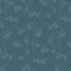 Snowdrop Spot Indigo Delphinium, Tessuto Blu Indigo con Bucaneve tono su tono  - Liberty Fabrics Liberty Fabrics - 1