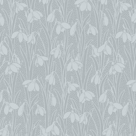 Snowdrop Spot Polar Grey, Tessuto Grigio Polare con Bucaneve tono su tono - Liberty Fabrics Liberty Fabrics - 1