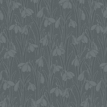 Snowdrop Spot Smoked Glass, Tessuto Vetro Fumè con Bucaneve tono su tono - Liberty Fabrics Liberty Fabrics - 1