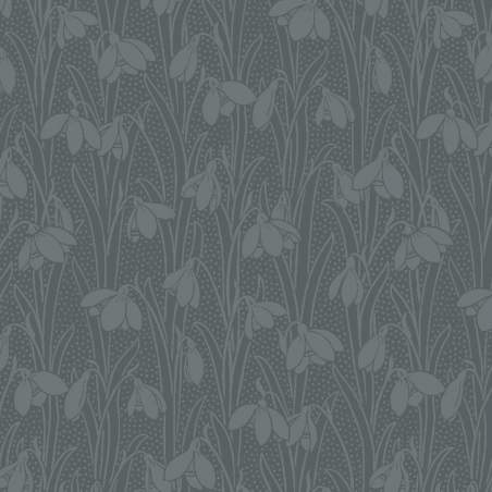 Snowdrop Spot Smoked Glass, Tessuto Vetro Fumè con Bucaneve tono su tono - Liberty Fabrics