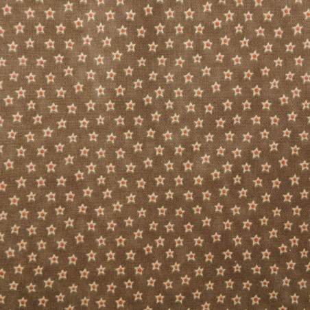 Henry Glass, 12 Days of Christmas by Anni Downs - Tessuto Marrone con Stelle