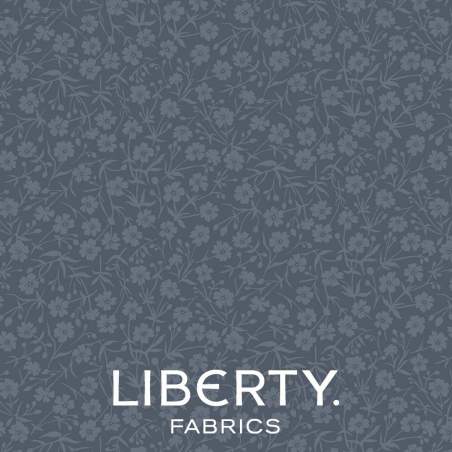 August Meadow Slate Grey, Tessuto Grigio-Blu Ardesia tono su tono - Liberty Fabrics