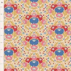 Tilda Jubilee Autumn Bouquet Mustard, tessuto giallo mostarda con bouquet autunnale