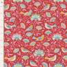 Tilda Jubilee Bird Tree Red, tessuto blu con alberi e uccellini