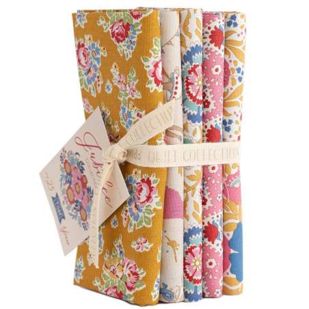 Tilda Jubilee Bundle Mustard/Pink, 5 Fat Quarter da 50 x 55 cm mostarda e rosa Tilda Fabrics - 1