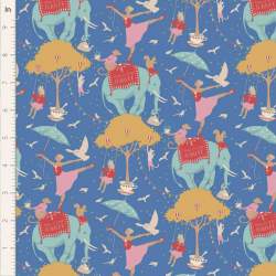 Tilda Jubilee Circus Life Jubilee Blue, tessuto blu vita da circense Tilda Fabrics - 1