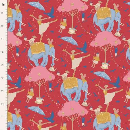 Tilda Jubilee Circus Life Jubilee Red, tessuto rosso vita da circense Tilda Fabrics - 1