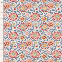 Tilda Jubilee Elodie Blue, tessuto blu con fiori