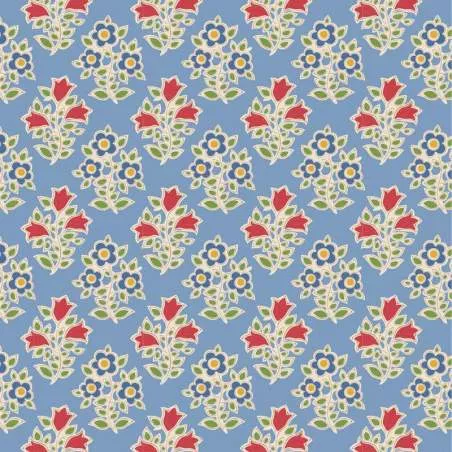 Tilda Jubilee Farm Flowers Light Blue, Tessuto azzurro con fiori della fattoria Tilda Fabrics - 1