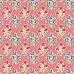 Tilda Jubilee Farm Flowers Pink, Tessuto rosa con fiori della fattoria Tilda Fabrics - 1