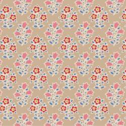 Tilda Jubilee Farm Flowers Sand, Tessuto beige sabbia con fiori della fattoria Tilda Fabrics - 1