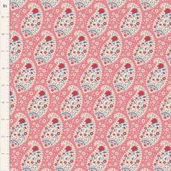 Tilda Jubilee Teardrop Pink, tessuto rosa con fiori cachemire Tilda Fabrics - 1