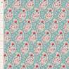 Tilda Jubilee Teardrop Teal, tessuto turchese con fiori cachemire