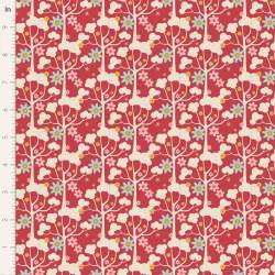 Tilda Jubilee Wildgarden Red, tessuto rosso con alberi Tilda Fabrics - 1